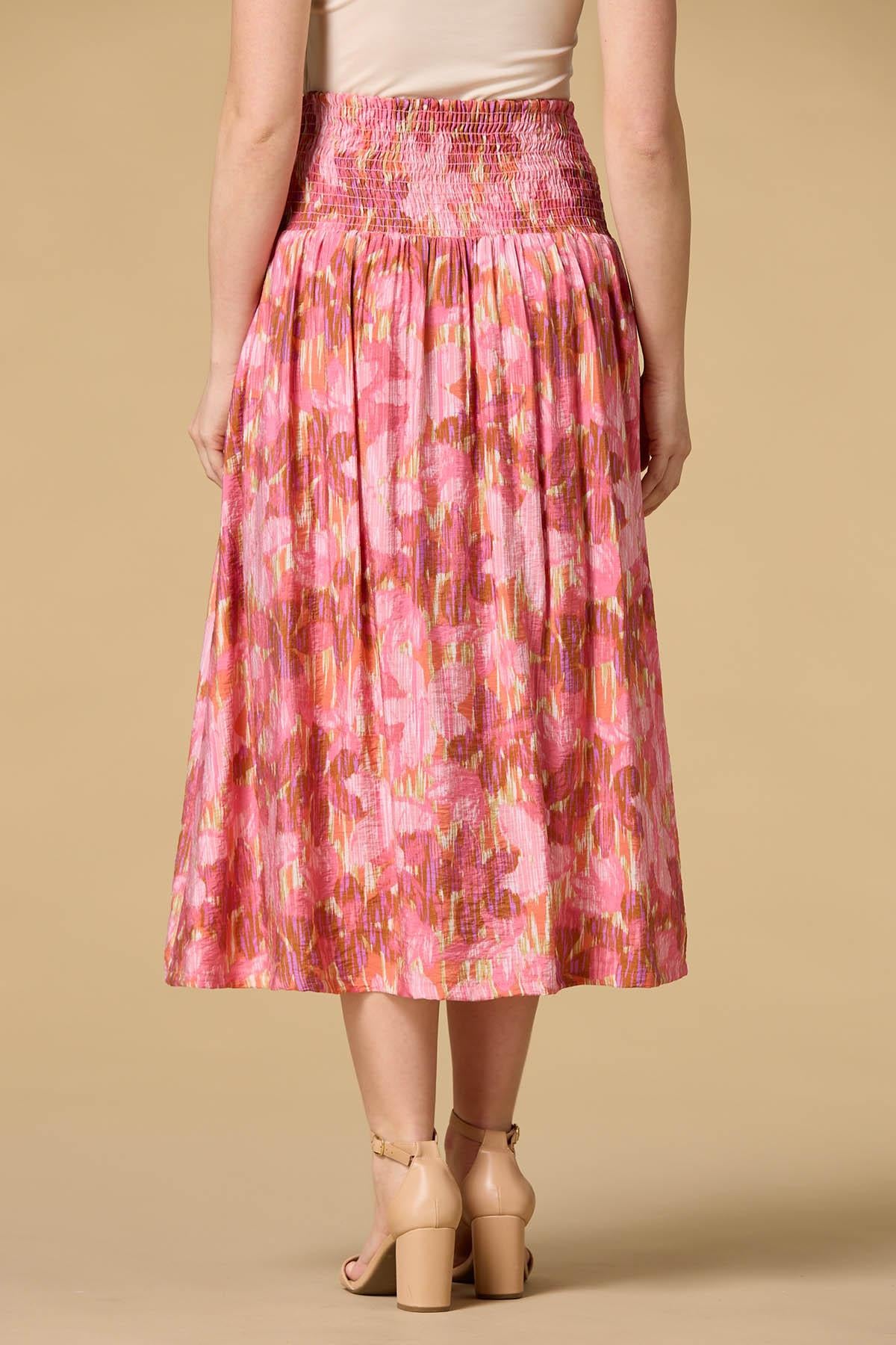 watercolor blooms midi skirt Versona Sale