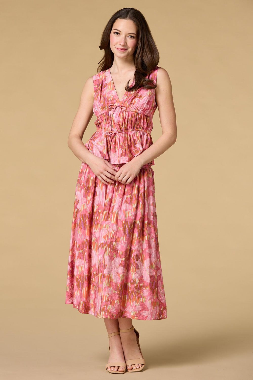 watercolor blooms midi skirt Versona Sale