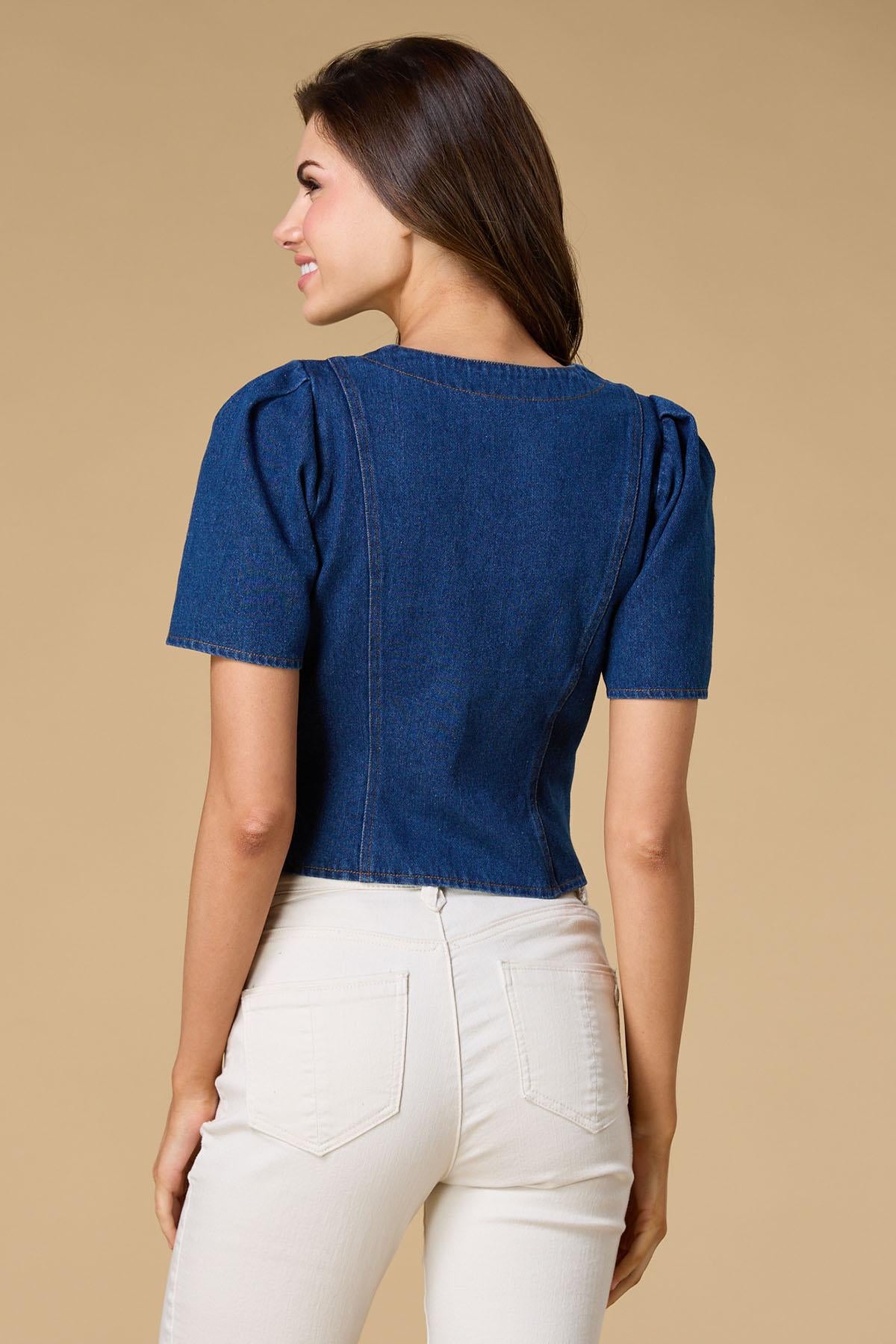 born in the usa denim top Versona Sale