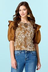 drawing flowers soutache top Versona Sale