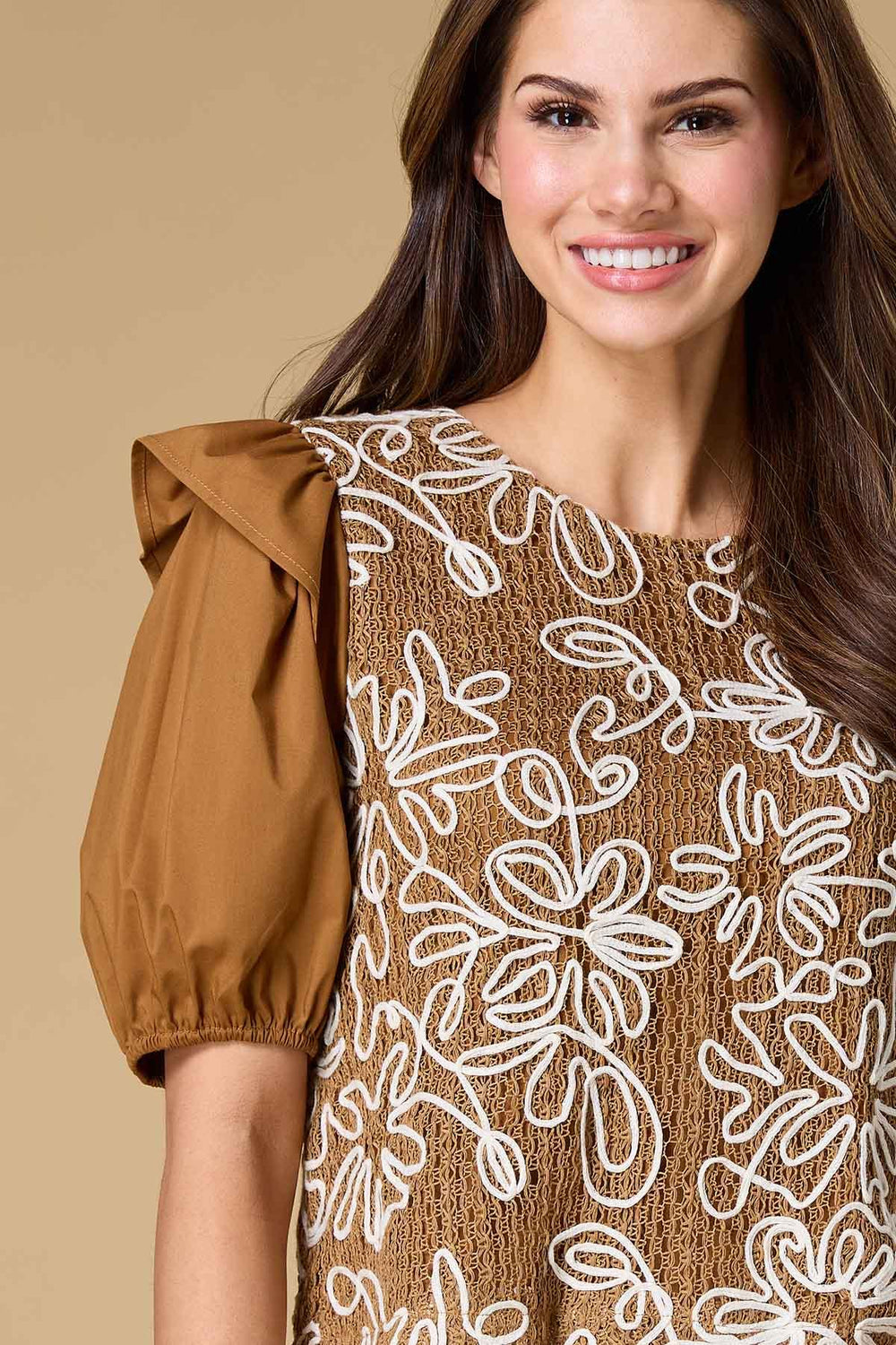 drawing flowers soutache top Versona Sale