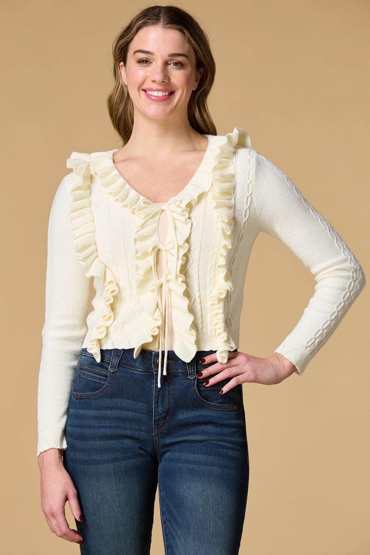 frill seeker cardigan Versona Sale