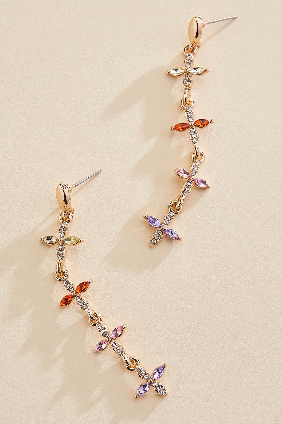 multicolor floral linear earrings Versona Sale